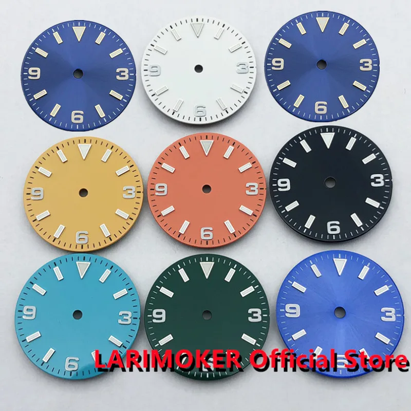 LARIMOKER 29mm luminous Gold Index fit NH36 ETA2824 Miyota 8215 821A DG2813 3804 NH35 Watch Dial Black White Green Blue Dial
LARIMOKER 29mm luminous Gold Index fit NH36 ETA2824 Miyota 8215 821A DG2813 3804 NH35 Watch Dial Black White Green Blue Dial