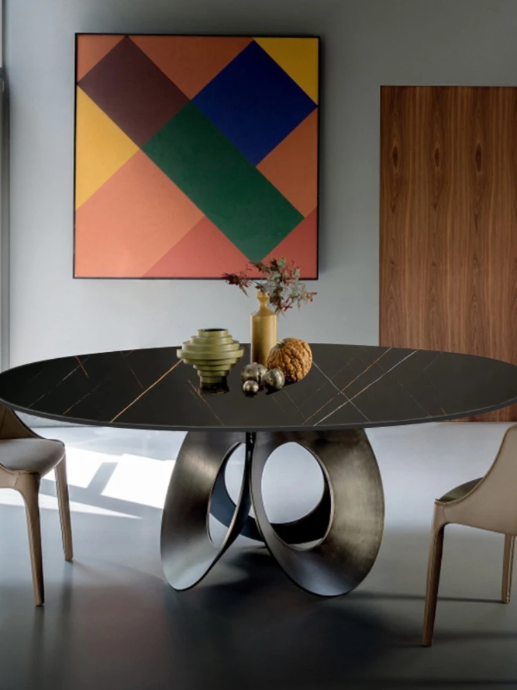 High quality panel round table table Italian minimalist marble round embedded small apartment modern simplicity furniture
High quality panel round table table Italian minimalist marble round embedded small apartment modern simplicity furniture