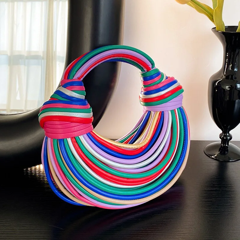 New Colourful Rainbow Noodles Shaped Luxury Designer Women Lady Handbag Underarm Bag Woman Totes Purses Clutch Party Dinner Bags
New Colourful Rainbow Noodles Shaped Luxury Designer Women Lady Handbag Underarm Bag Woman Totes Purses Clutch Party Dinner Bags
