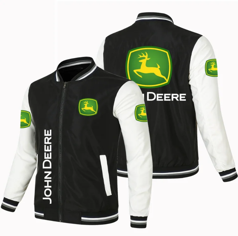 

Новинка 2023, модная ветрозащитная куртка с логотипом JOHN DEERE, мотоциклетная фуфайка, Гоночное пальто на молнии