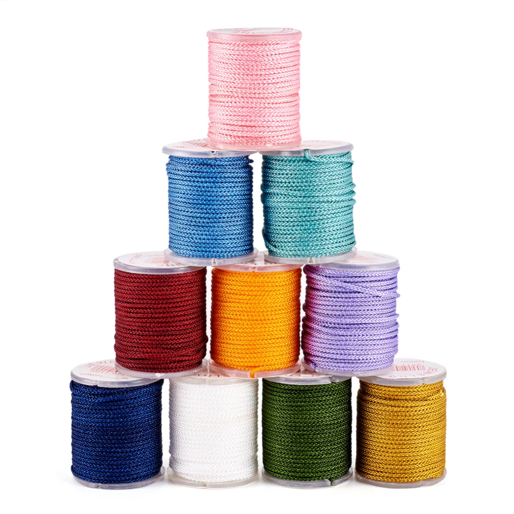 

10Rolls 2MM 10 Colors Nylon Macrame Cord Chinese Knotting Braided Kumihimo Beading Shamballa String Thread DIY Jewelry Making