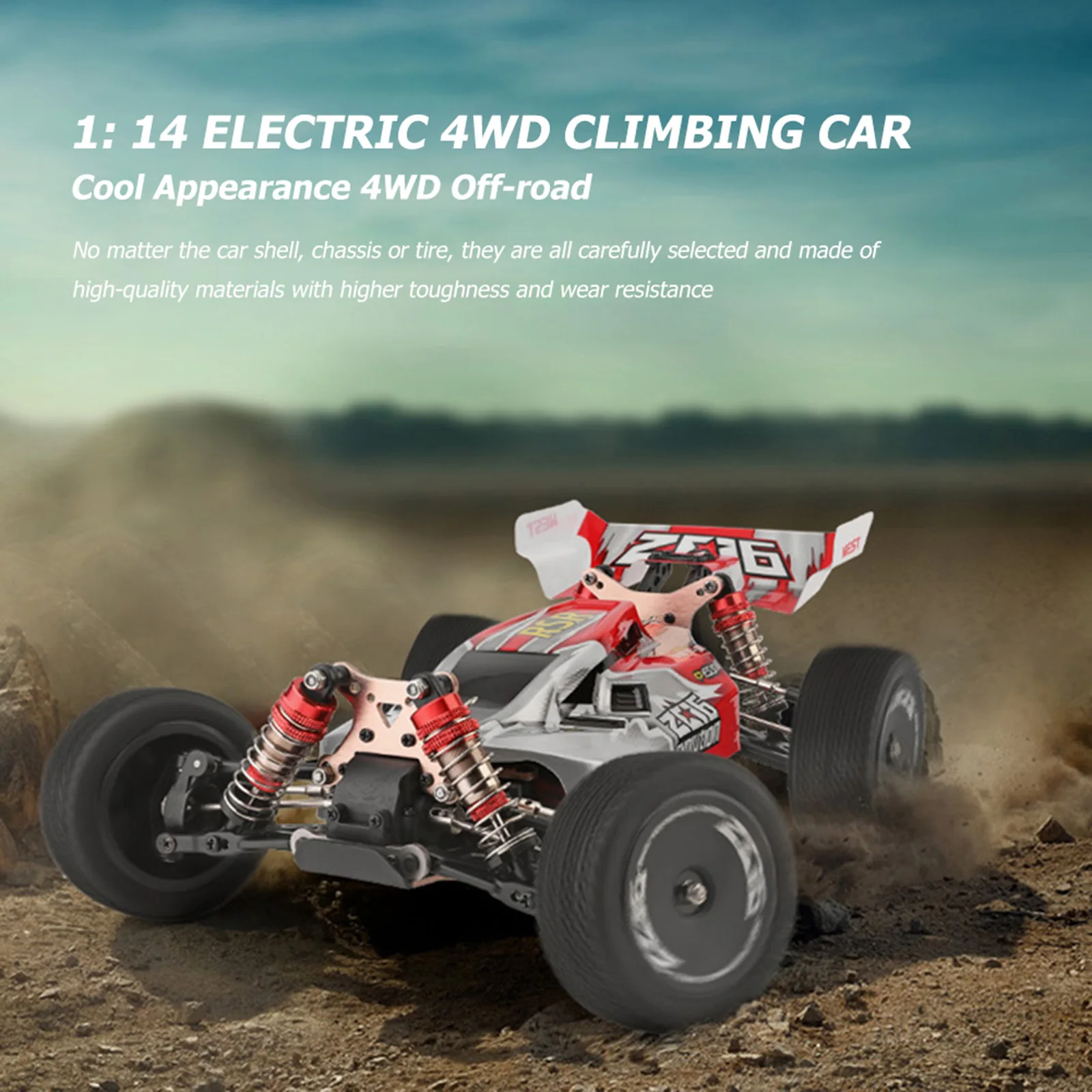 

Wltoys XKS 144001 1/14 Scale 2.4GHz RC Off-Road Car 4WD 60km/h High Speed Drift Remote Control Racing Buggy Vehicle RTR Red