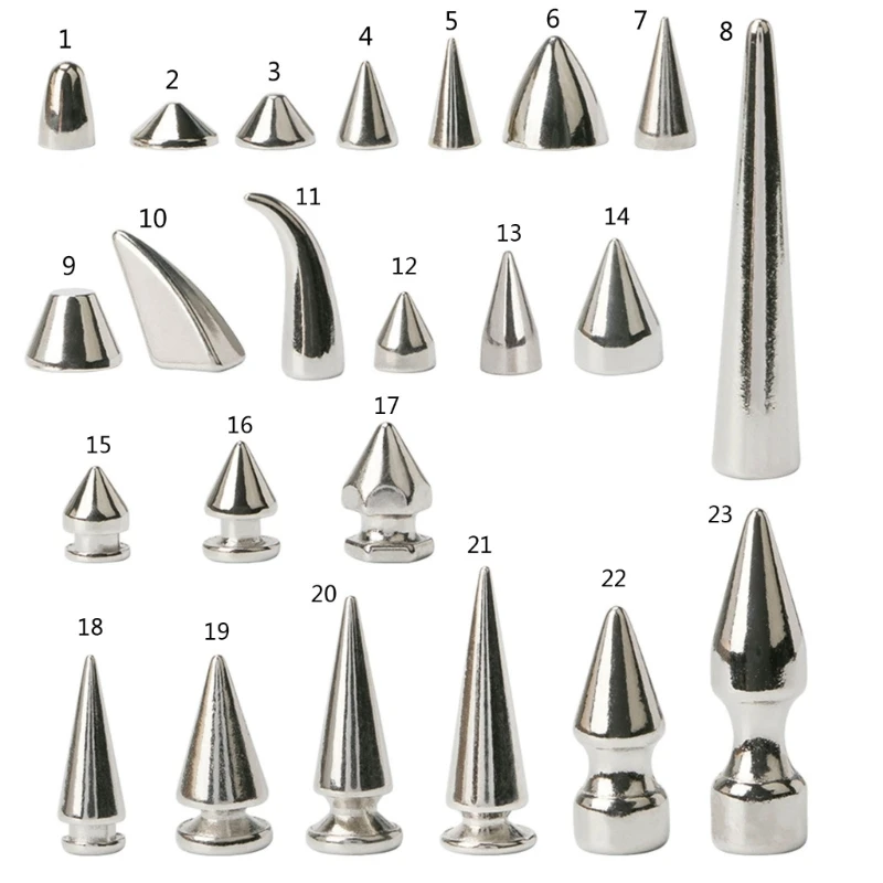 10-Pieces Multiple Sizes Cone Spikes Rivets Metal Spiked Studs Punk Style
10-Pieces Multiple Sizes Cone Spikes Rivets Metal Spiked Studs Punk Style