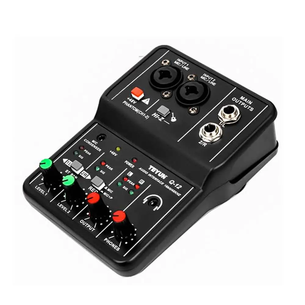 Q-12 Sound Card Audio Mixer Sound Board Console Desk 48V Power Stereo USB Drive-free Stable Signal Music Recording
Q-12 Sound Card Audio Mixer Sound Board Console Desk 48V Power Stereo USB Drive-free Stable Signal Music Recording
