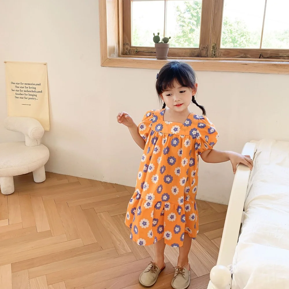 2022 summer little princess floral cotton dresses kids girls square collar puff short sleeve dress
2022 summer little princess floral cotton dresses kids girls square collar puff short sleeve dress