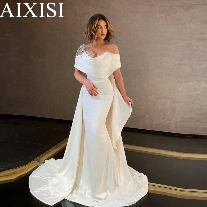 Luxury Appliques Luxury Wedding Dress Bohemian Vestidos De Novia Robe De Mariee Mermaid Off the Shoulder Backless Sleeveless
Luxury Appliques Luxury Wedding Dress Bohemian Vestidos De Novia Robe De Mariee Mermaid Off the Shoulder Backless Sleeveless