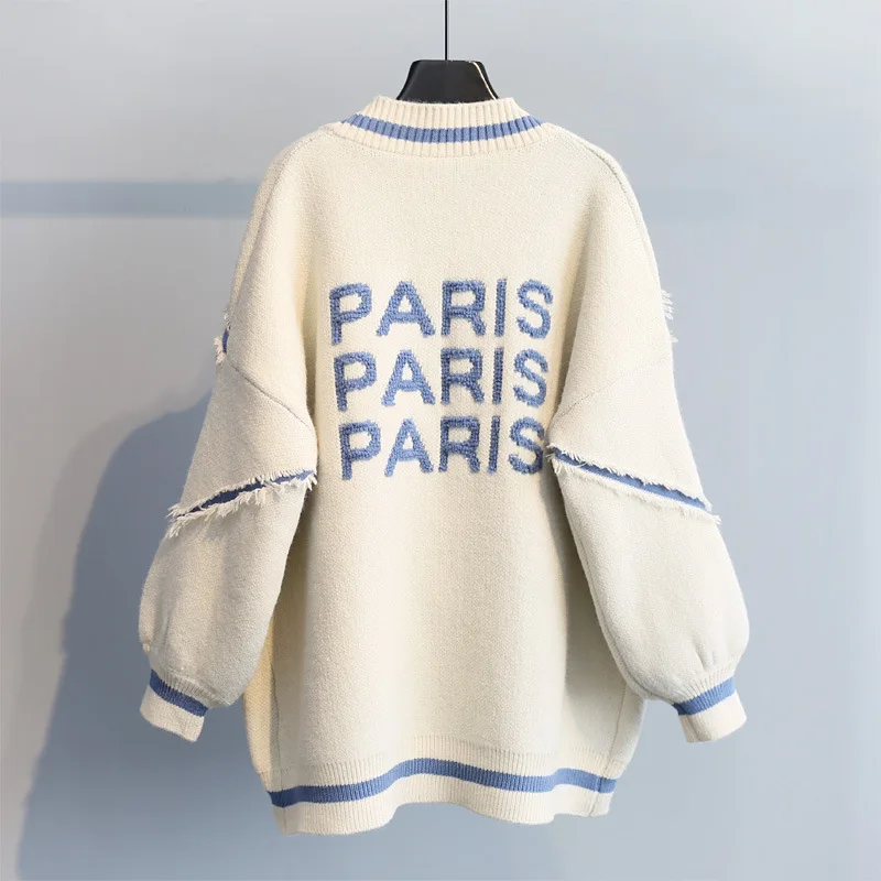 New Oversized Cardigan Sweater Autumn Winter V-neck Letter Loose Warm Knitted Sweater Korean Big Pocket Hole Stitching Sweaters
New Oversized Cardigan Sweater Autumn Winter V-neck Letter Loose Warm Knitted Sweater Korean Big Pocket Hole Stitching Sweaters