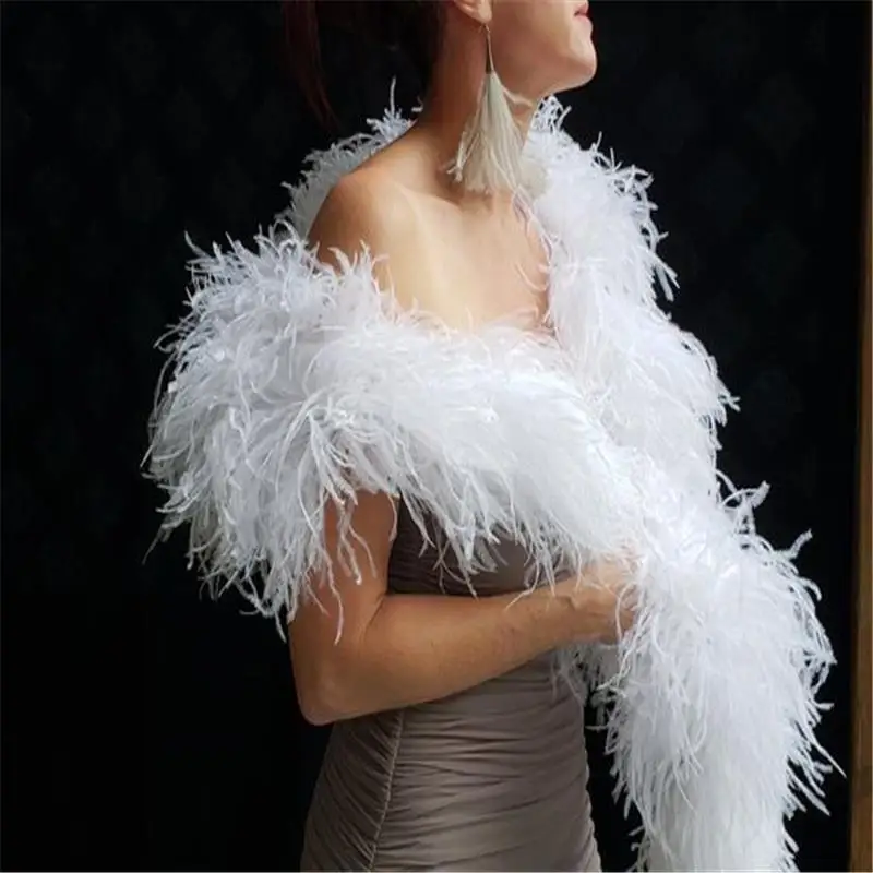 White Ostrich Feather Boa 1Pcs/lot 200cm(79") Fluffy Ostrich Feather Strip Wedding Decoration Carnival Celebration Plumes
White Ostrich Feather Boa 1Pcs/lot 200cm(79") Fluffy Ostrich Feather Strip Wedding Decoration Carnival Celebration Plumes
