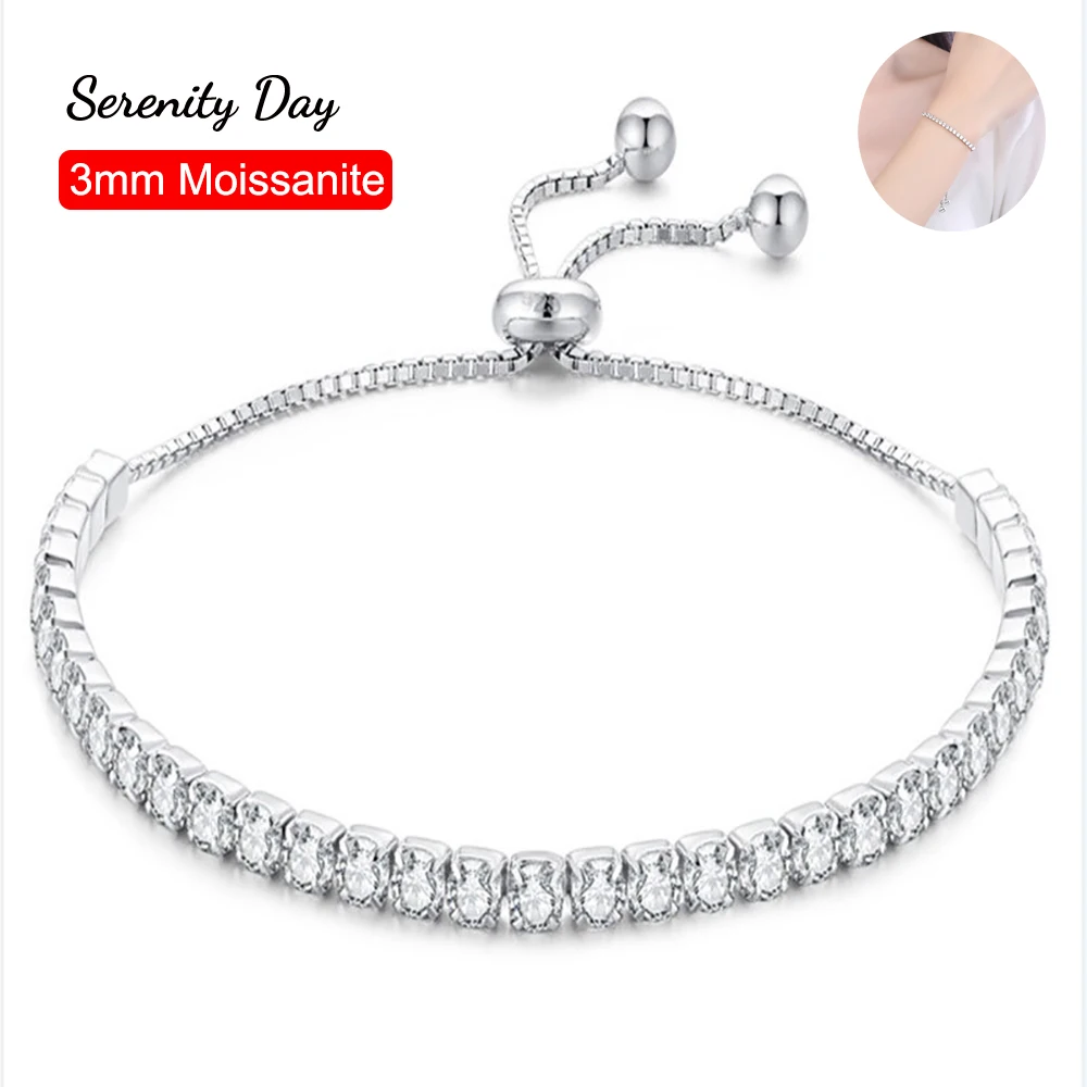 Serenity Day 3mm Full Moissanite Tennis Bracelet For Women S925 Sterling Silver Not Fading Adjustable Pull Buckle Fine Jewelry
Serenity Day 3mm Full Moissanite Tennis Bracelet For Women S925 Sterling Silver Not Fading Adjustable Pull Buckle Fine Jewelry