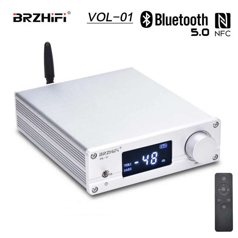

Предусилитель Bluetooth BRZHIFI, QCC3008, пульт дистанционного управления громкостью, Bluetooth 5,0 Amp, аудиофил, усилитель HiFi из алюминия