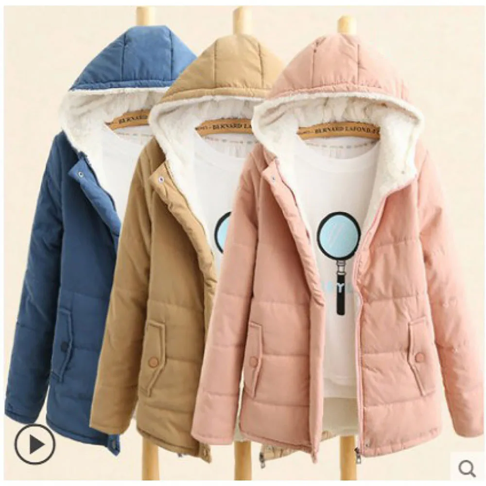 Winter Cotton Jacket For Women Cashmere Flocking Warm Hooded Coat Solid Color Casual Loose Women's Padded Coats
Winter Cotton Jacket For Women Cashmere Flocking Warm Hooded Coat Solid Color Casual Loose Women's Padded Coats