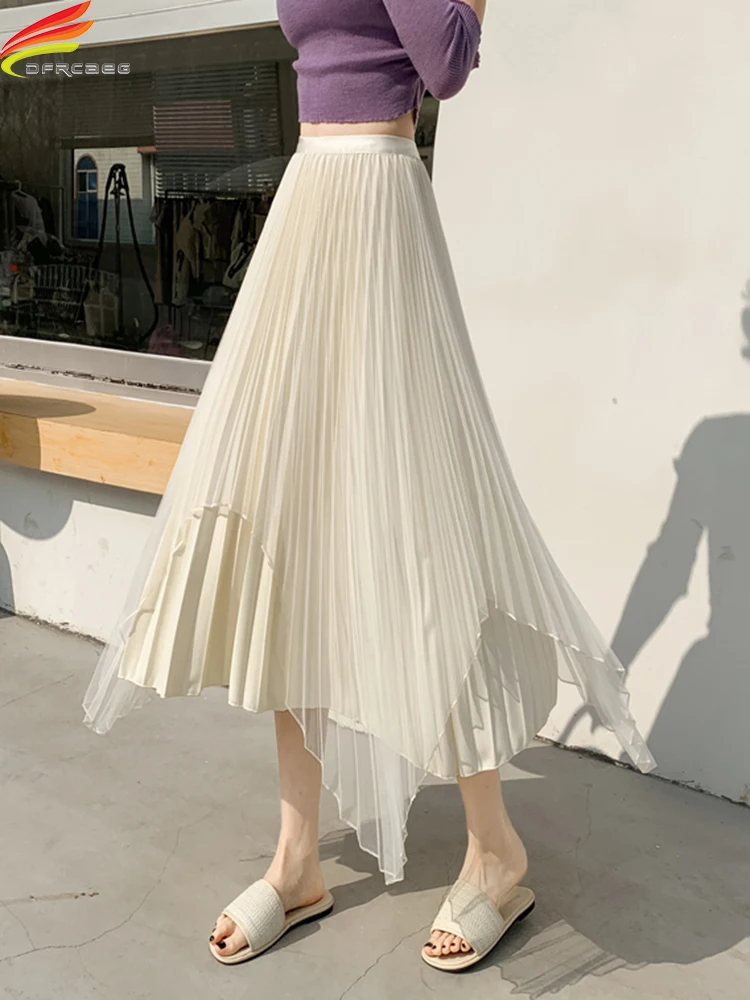 Женская длинная Плиссированная Юбка DFRCAEG, бежевая, черная двухслойная корейская модная трапециевидная юбка с высокой талией, весна-лето 2023
Женская длинная Плиссированная Юбка DFRCAEG, бежевая, черная двухслойная корейская модная трапециевидная юбка с высокой талией, весна-лето 2023
