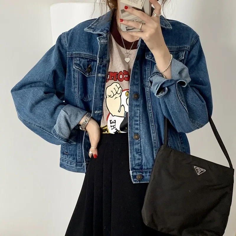 Fashion Denim Jacket Women Coat 2021 Spring Jackets Y2k Loose Casual Jacket Harajuku Oversized Top Casual Simple Outwear Korean
Fashion Denim Jacket Women Coat 2021 Spring Jackets Y2k Loose Casual Jacket Harajuku Oversized Top Casual Simple Outwear Korean
