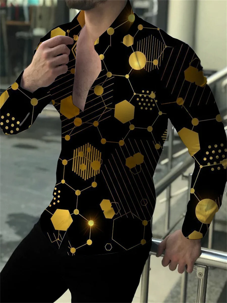 Men's Fashion Design New Suit Lapel Long Sleeve Shirt Casual Comfortable High Quality Outdoor Sports Plaid Geometric Men's Tops 
Men's Fashion Design New Suit Lapel Long Sleeve Shirt Casual Comfortable High Quality Outdoor Sports Plaid Geometric Men's Tops