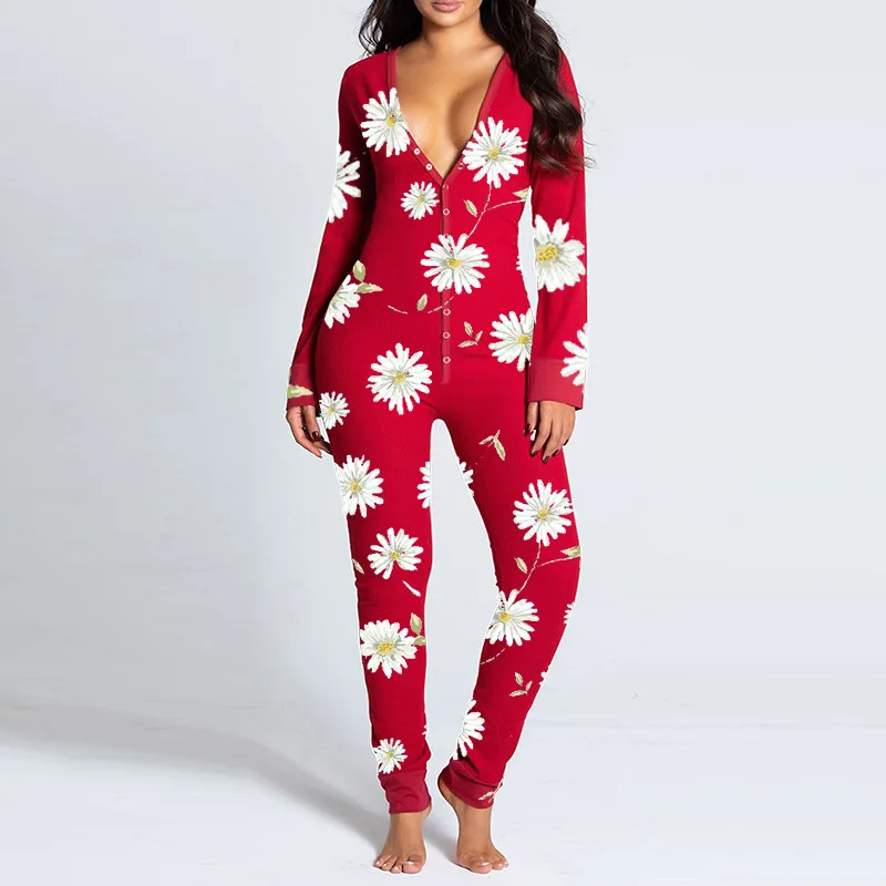 New Sexy Women's Onesies Pajamas Button-down Butterfly Print Functional Buttoned Flap Adults Jumpsuit Onesies Pyjama Femme
New Sexy Women's Onesies Pajamas Button-down Butterfly Print Functional Buttoned Flap Adults Jumpsuit Onesies Pyjama Femme