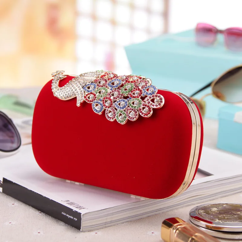 Festive Peacock Colorful Evening Bag Fashion Party Dress Clutch Red Flannel Box Chain Shoulder Bag Wedding Bridesmaid Purse
Festive Peacock Colorful Evening Bag Fashion Party Dress Clutch Red Flannel Box Chain Shoulder Bag Wedding Bridesmaid Purse