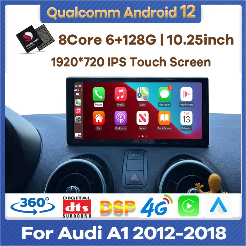 10.25" Qualcomm 6+128G Android 11 Car Video Player for Audi A1 2012-2018 Auto Radio GPS Stereo CarPlay Screen Head Unit 4G BT
10.25" Qualcomm 6+128G Android 11 Car Video Player for Audi A1 2012-2018 Auto Radio GPS Stereo CarPlay Screen Head Unit 4G BT