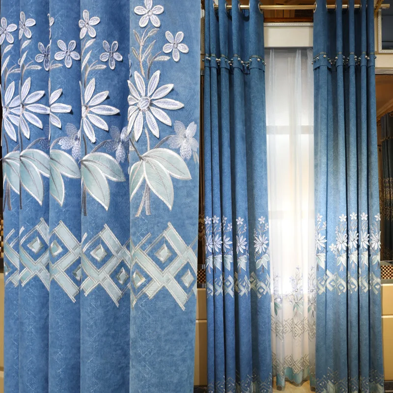 Custom Chenille Embossed Embroidered Sunscreen Insulation Curtains for Bedroom Living Room Blackout Curtains
Custom Chenille Embossed Embroidered Sunscreen Insulation Curtains for Bedroom Living Room Blackout Curtains