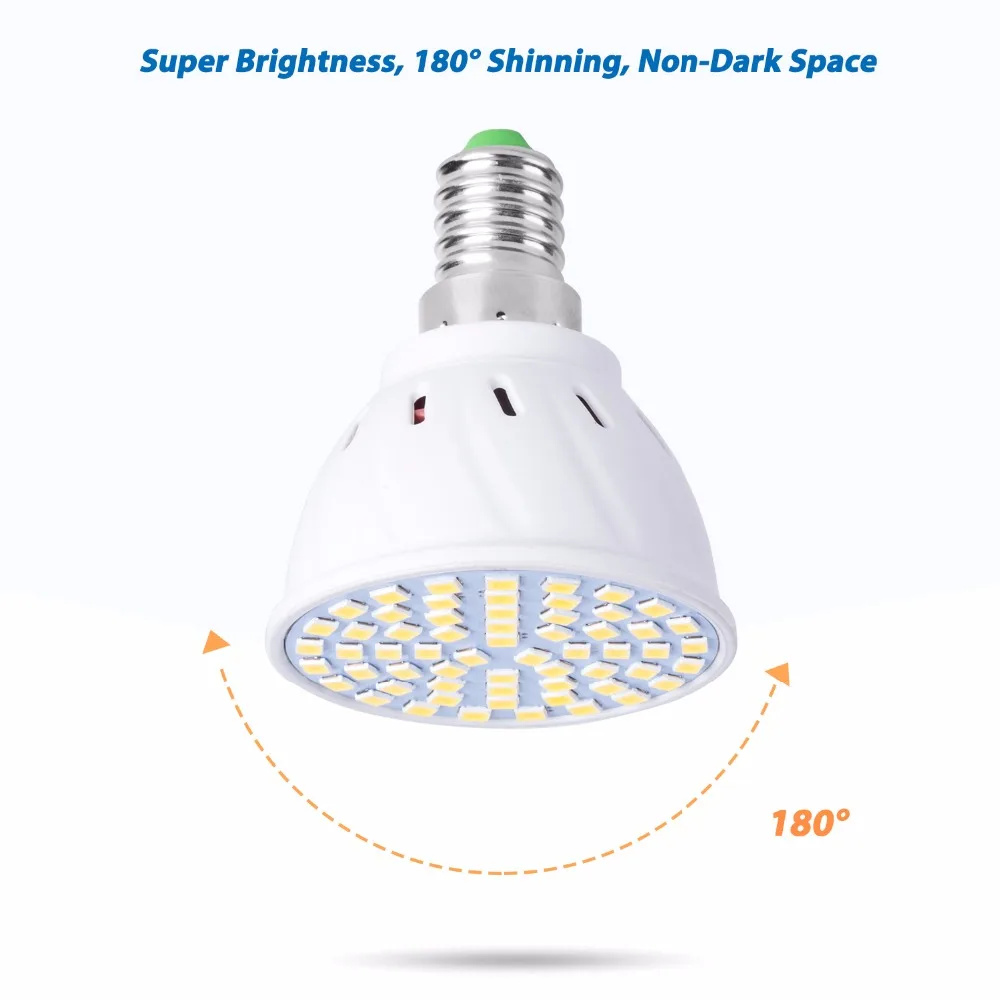 

GU10 LED E27 Lamp E14 Spotlight Bulb 48 60 80leds lampara 220V GU 10 bombillas led MR16 gu5.3 Lampada Spot light B22 5W 7W 9W