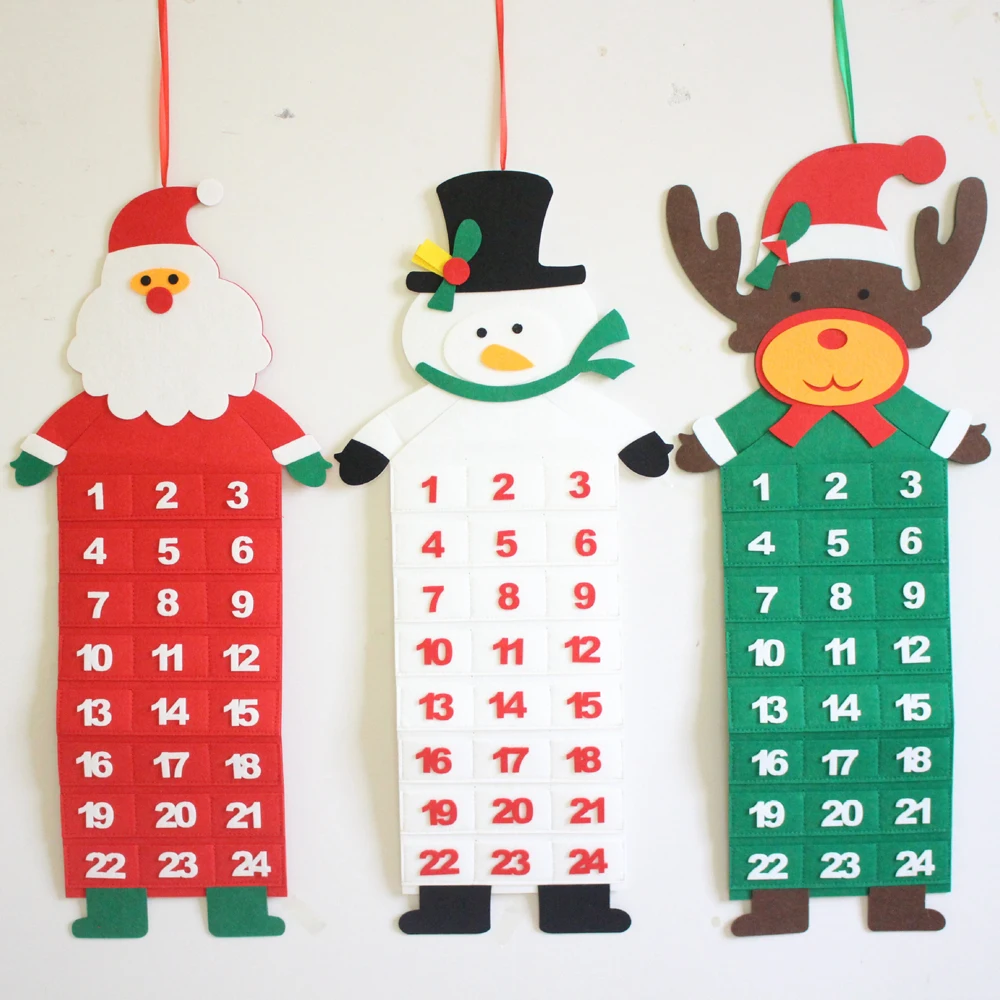 Cartoon Felt Christmas Countdown Calendar Door Hanging Santa Snowman Reindeer DIY Ornaments New Year Advent School Supplies
Cartoon Felt Christmas Countdown Calendar Door Hanging Santa Snowman Reindeer DIY Ornaments New Year Advent School Supplies
