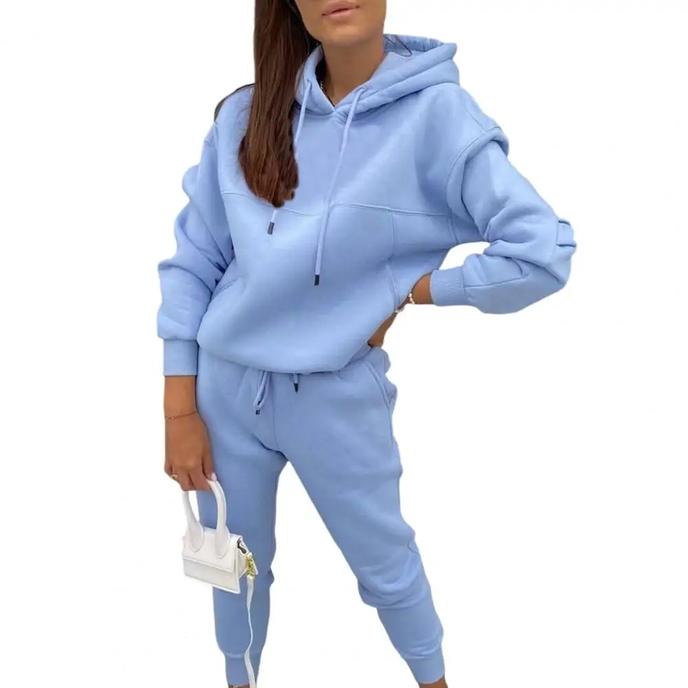 2Pcs/Set Top Trousers Set Pockets Women Tracksuit Winter Hooded Loose Fit Female Casual Tracksuit
2Pcs/Set Top Trousers Set Pockets Women Tracksuit Winter Hooded Loose Fit Female Casual Tracksuit