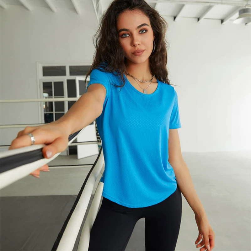 Fashion Yoga T-shirts Solid Sports Top Women Running Shirts Quick Dry Fitness Gym Sport Wear Short Sleeve Seamless Yoga T-shirts
Fashion Yoga T-shirts Solid Sports Top Women Running Shirts Quick Dry Fitness Gym Sport Wear Short Sleeve Seamless Yoga T-shirts