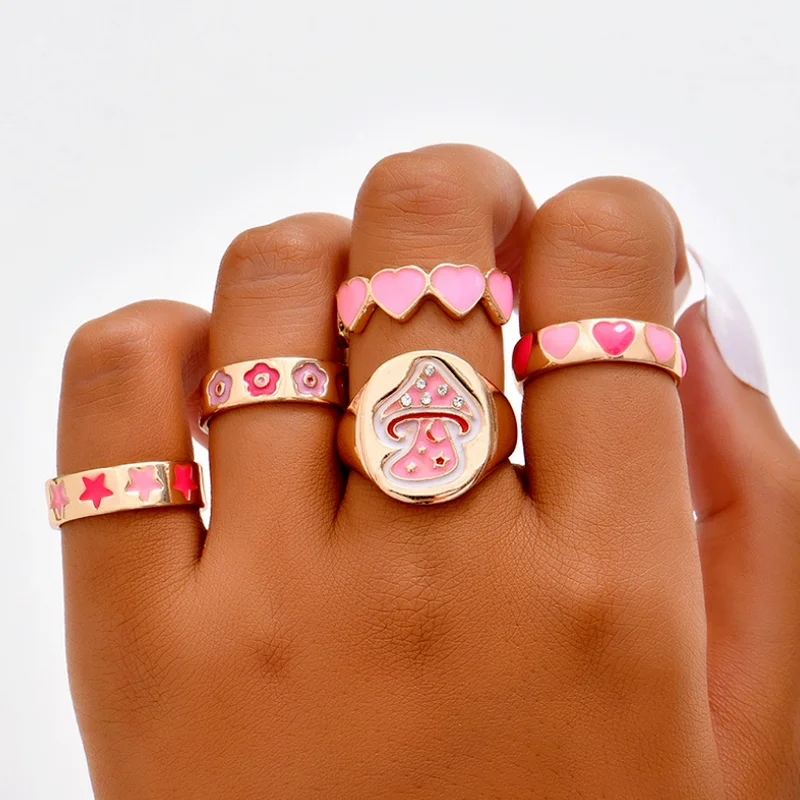 Fashion Love Mushrooms Rings Dripping Oil Colored Ring for Women Girls Jewerly Gift
Fashion Love Mushrooms Rings Dripping Oil Colored Ring for Women Girls Jewerly Gift