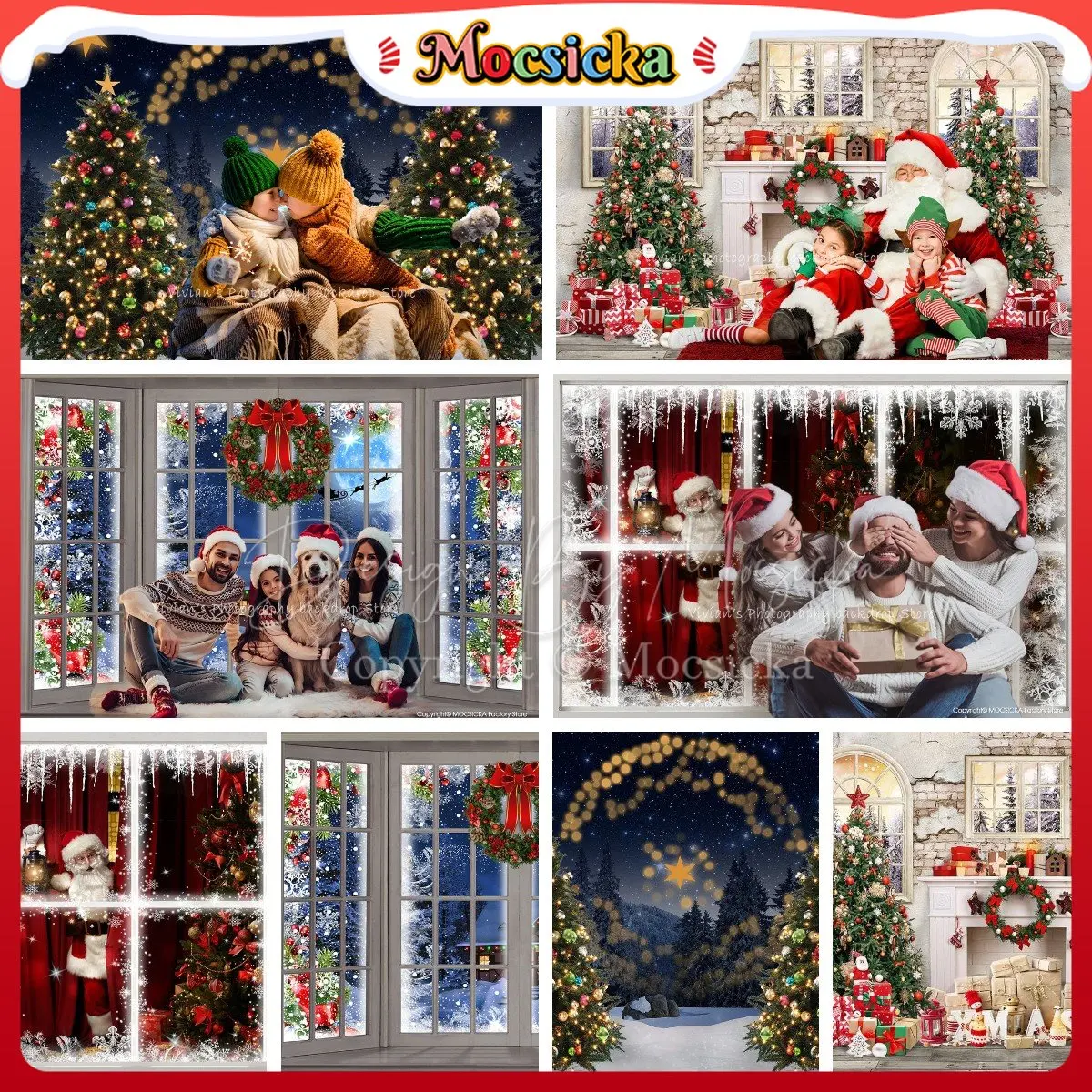 Mocsicka Merry Christmas Gift XMAS Tree Theme Backdrops Child Portrait Fireplace Photography Background Window Snow Studio Props
Mocsicka Merry Christmas Gift XMAS Tree Theme Backdrops Child Portrait Fireplace Photography Background Window Snow Studio Props