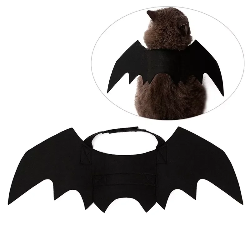 

2022NEW New Cute Pet Clothes Black Bat Wings Harness Costume for Halloween Cosplay Cat Dog Halloween Party for Pet Supplies