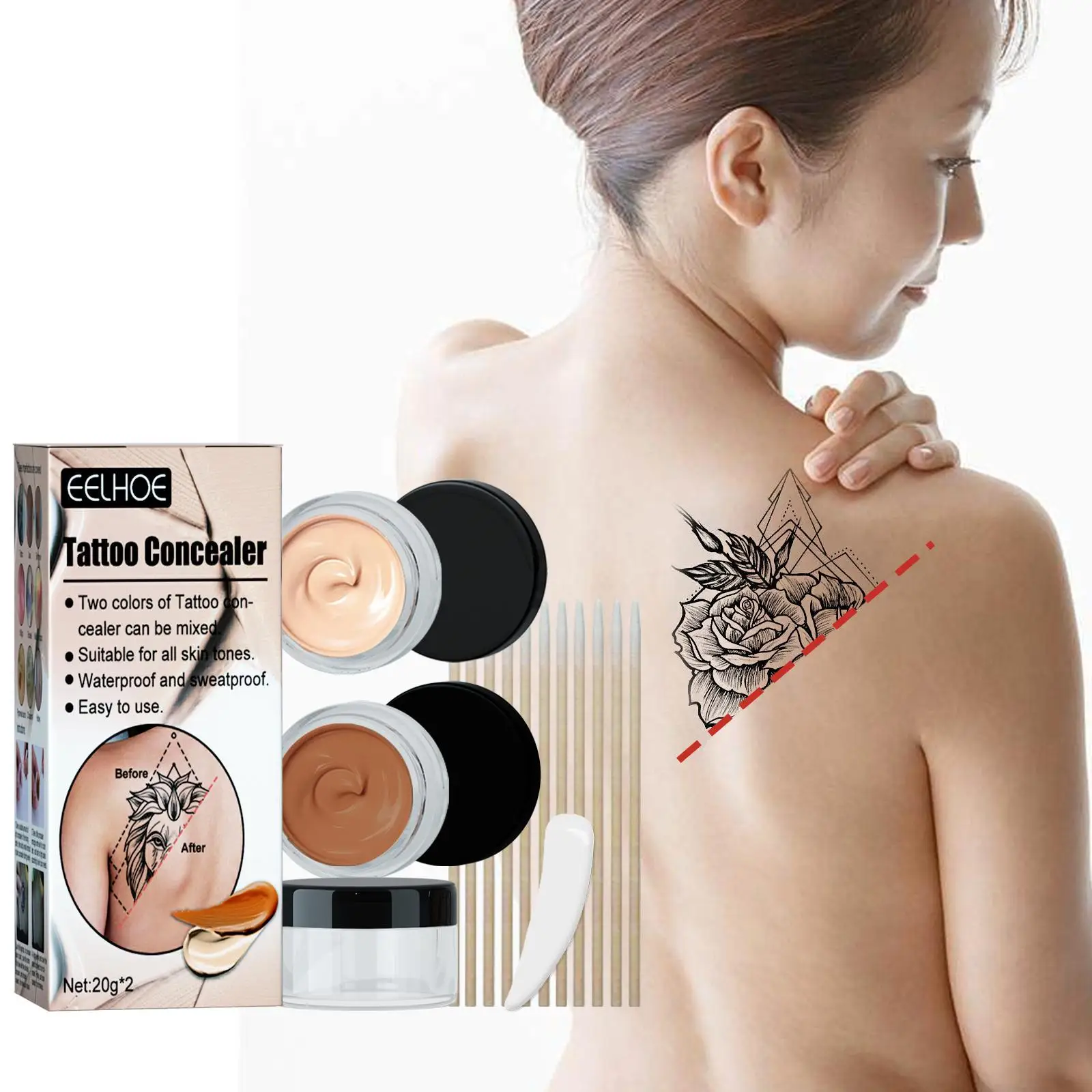 Tattoo Concealer Professional Waterproof Skin Camouflage Cream Covering Scars Tattoo Covering Makeup Vitiligo Spots Imprint
Tattoo Concealer Professional Waterproof Skin Camouflage Cream Covering Scars Tattoo Covering Makeup Vitiligo Spots Imprint