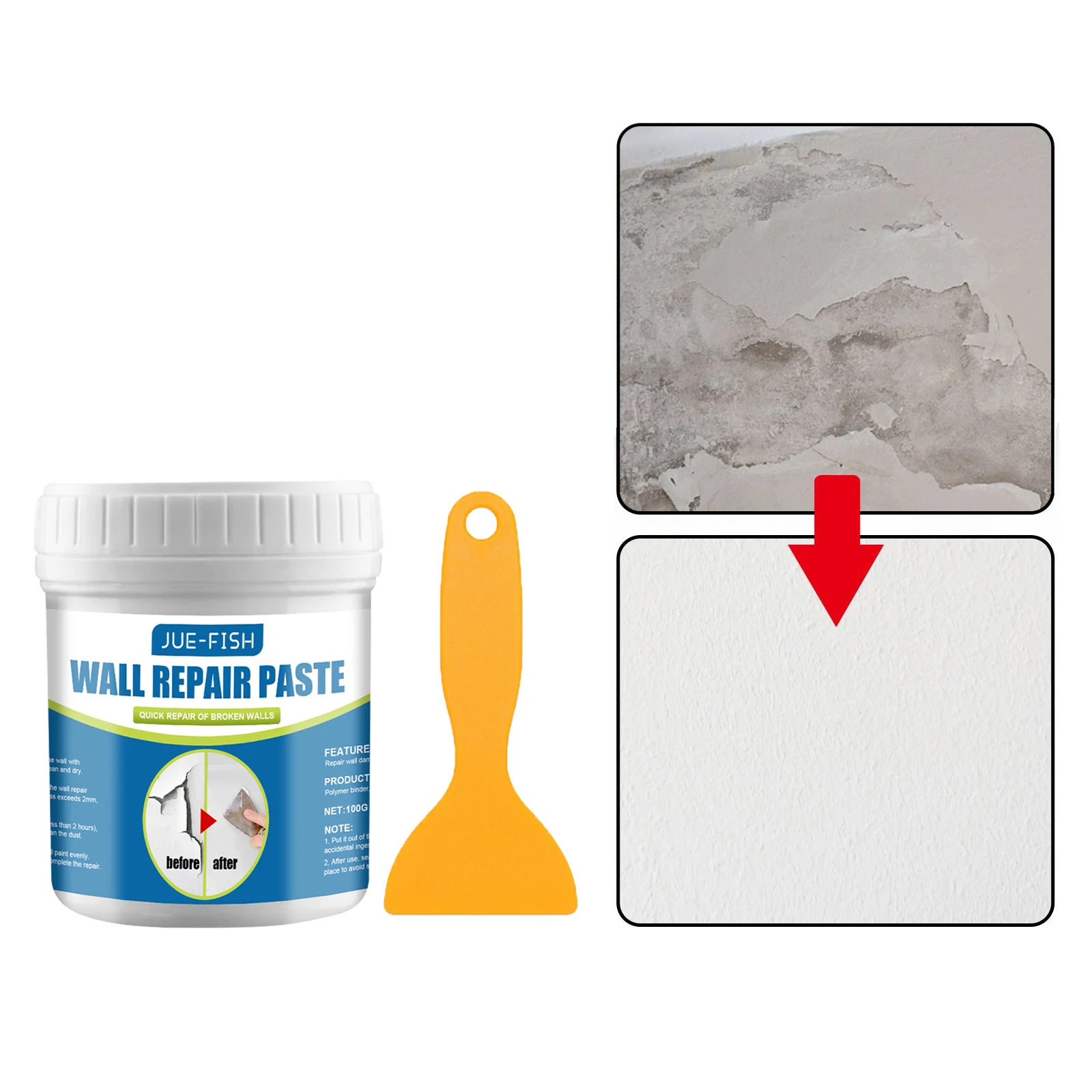 Wall Repair Paste Cream Waterproof Household Universal Wall Mending Agent Walls Peeling Graffiti Gap Repair Kit Free Shipping
Wall Repair Paste Cream Waterproof Household Universal Wall Mending Agent Walls Peeling Graffiti Gap Repair Kit Free Shipping