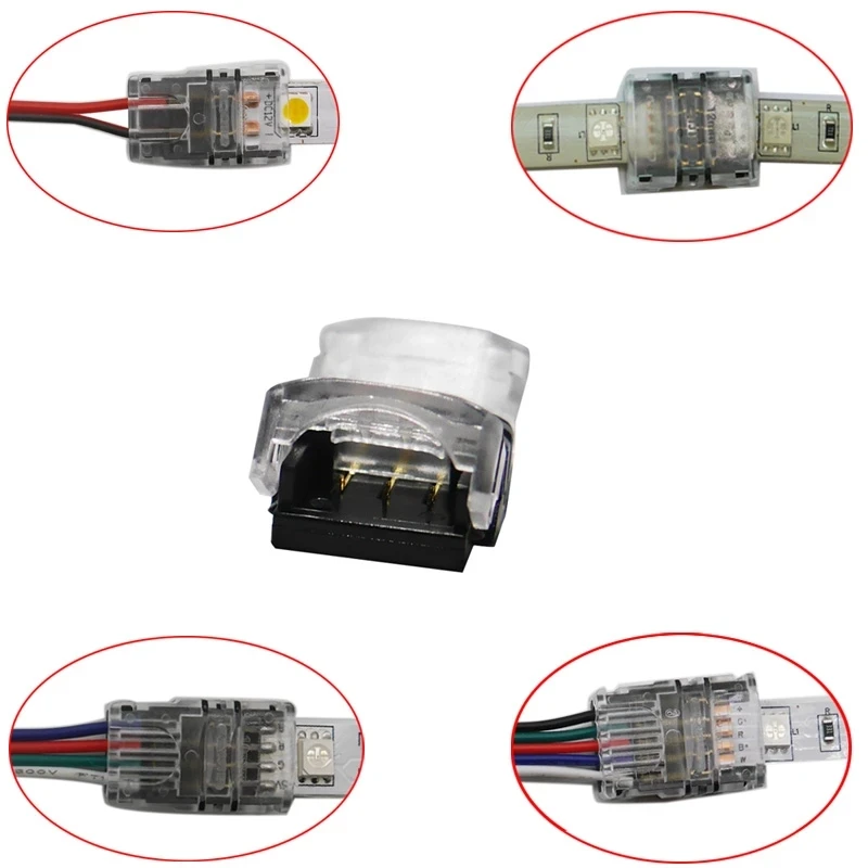 

LED Strip Connector 5pcs 2pin 3pin 4pin 5pin 6pin for 3528 5050 led Strip to Wire/Strip Connection Use Terminals