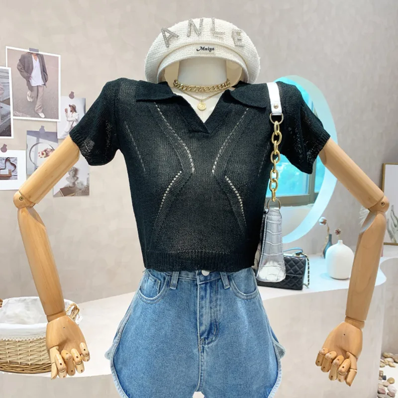 Niche Design New Women's Clothing 2022 Summer Short Blouse Short Sleeved T-shirt Design Knit Shirt Sweater Bottomed Top Fashion
Niche Design New Women's Clothing 2022 Summer Short Blouse Short Sleeved T-shirt Design Knit Shirt Sweater Bottomed Top Fashion