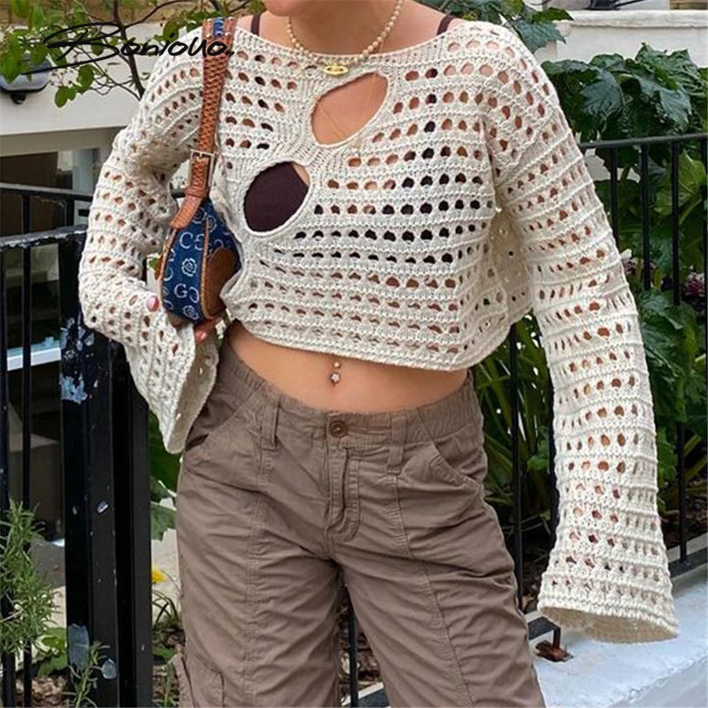 Boniouo Hollow Out Women Knitted T Shirts Y2K Crop Top Summer Beach Cover Up Fashion Casual Crppped Tops Tees Woman Clothes 2022
Boniouo Hollow Out Women Knitted T Shirts Y2K Crop Top Summer Beach Cover Up Fashion Casual Crppped Tops Tees Woman Clothes 2022