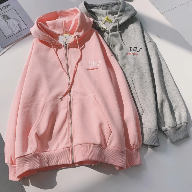 Korea style long-sleeve zip-up hoodies Women oversized sweatshirt Fashion loose casual Streetwear clothing fall 2021 tops
Korea style long-sleeve zip-up hoodies Women oversized sweatshirt Fashion loose casual Streetwear clothing fall 2021 tops