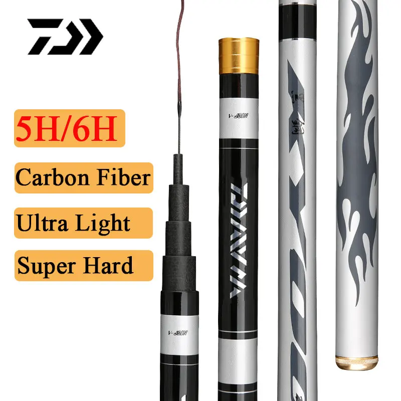 Daiwa Carbon Fiber Telescopic Fishing Rod 2.7m-6.3m 5H 6H Power Hard Hand Pole Carp Fishing Feeder Rods for Stream Freshwater
Daiwa Carbon Fiber Telescopic Fishing Rod 2.7m-6.3m 5H 6H Power Hard Hand Pole Carp Fishing Feeder Rods for Stream Freshwater