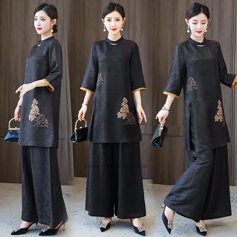 2022 cheongsam women vintage chinese top+pants set qipao vintage elegant dress chinese formal suit elegant folk dance suit set
2022 cheongsam women vintage chinese top+pants set qipao vintage elegant dress chinese formal suit elegant folk dance suit set