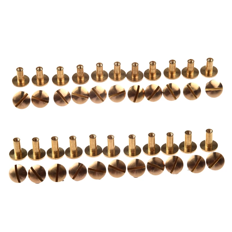 

Solid Brass Button Stud Screw Nail Screw Back Leather Rivet Belt 10 PCS Arc 8Mm & 10 PCS 10Mm