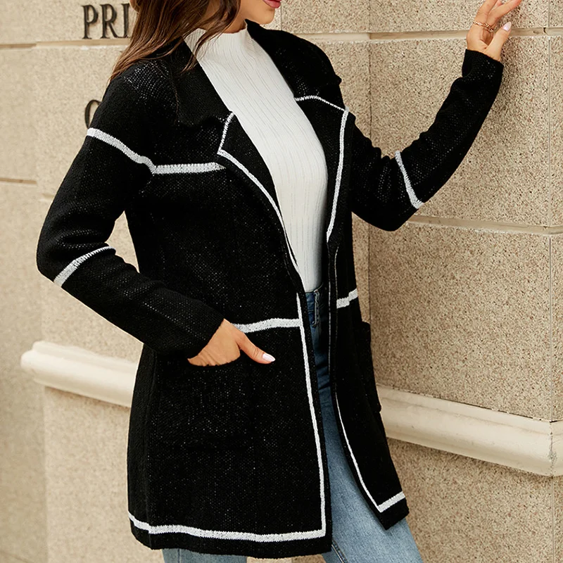 2023Hot cardigan,Sweater coat women's autumn and winter long-sleeved suit collar trench coat temperament slim long knitted card
2023Hot cardigan,Sweater coat women's autumn and winter long-sleeved suit collar trench coat temperament slim long knitted card