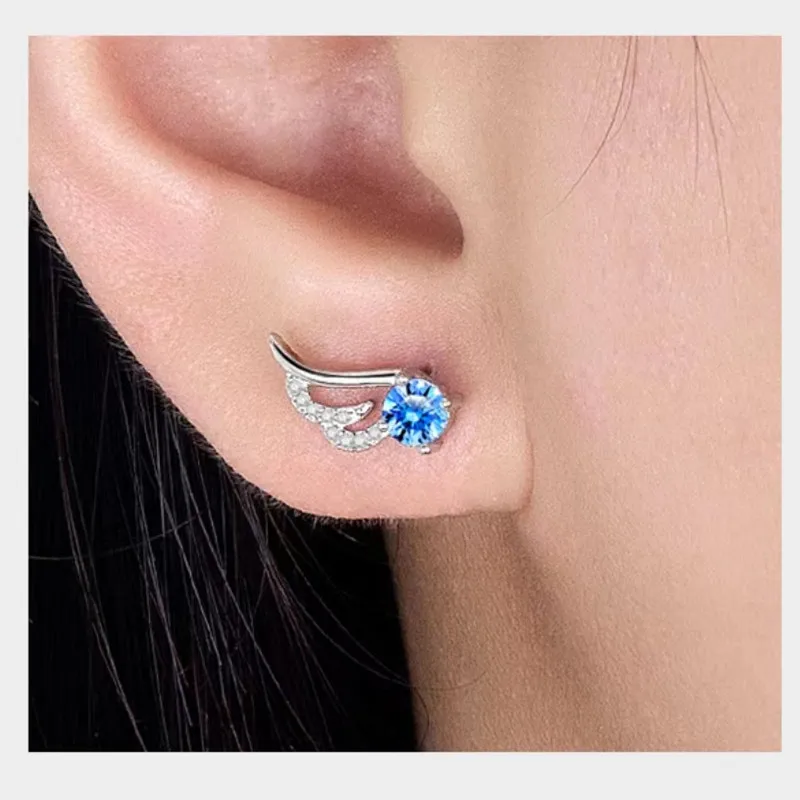 Wholesale 5 Beautiful Angel Wings Blue Crystal Earrings Women Fashion Silver Plated Stud 2 Styles
Wholesale 5 Beautiful Angel Wings Blue Crystal Earrings Women Fashion Silver Plated Stud 2 Styles