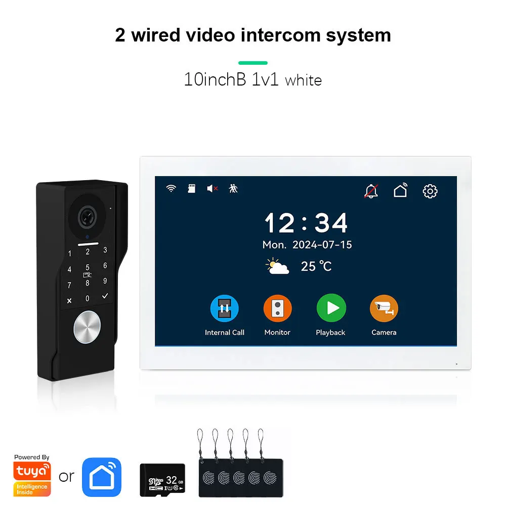 ANJIELO 2-проводной видеодомофон 10 дюймов с приложением TUYA
ANJIELO 2-проводной видеодомофон 10 дюймов с приложением TUYA