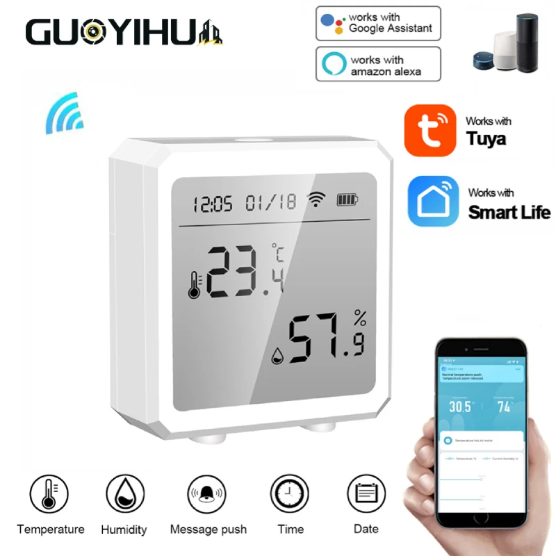 Беспроводной датчик температуры и влажности GUOYIHUA Tuya электронный термометр ZigBee для влажной и сухой сушки интеллектуальный цифровой дисплей
Беспроводной датчик температуры и влажности GUOYIHUA Tuya электронный термометр ZigBee для влажной и сухой сушки интеллектуальный цифровой дисплей