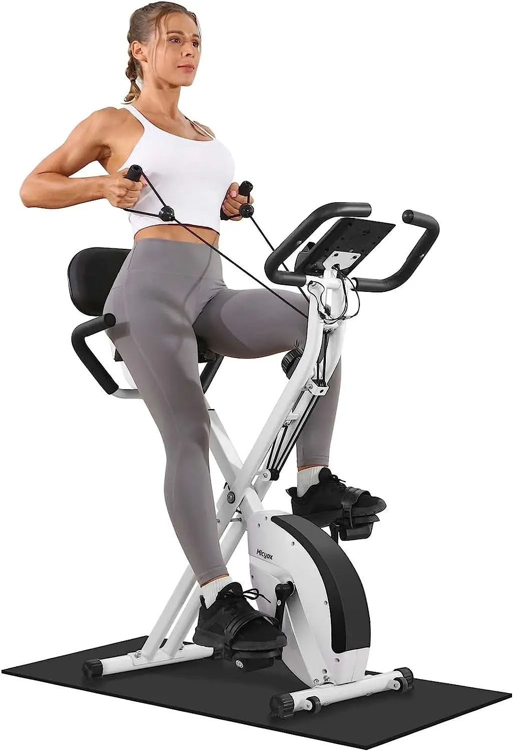 Exercise Bike, Foldable Indoor Cycling Bike with LCD Display and Heart Rate Sensor Home Workout Bike with Resistance Bands Spac
Exercise Bike, Foldable Indoor Cycling Bike with LCD Display and Heart Rate Sensor Home Workout Bike with Resistance Bands Spac