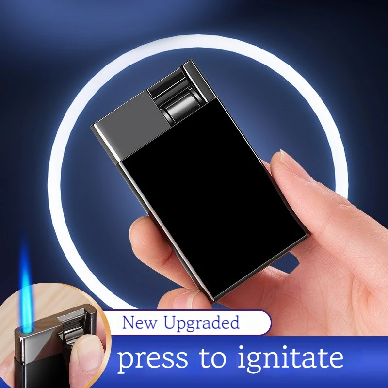Hot Metal Windproof Lever Depression Inflatable Lighter Kitchen Outdoor Tool Creative Blue Flame Straight Igniter Men's Gife
Hot Metal Windproof Lever Depression Inflatable Lighter Kitchen Outdoor Tool Creative Blue Flame Straight Igniter Men's Gife