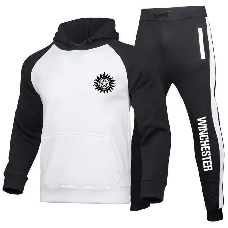 2022 Trend Men's Suit Pullover + Pants 2 Piece Winchester logo print High Quality Fleece Contrast Color New Men's Sweatshirt Set
2022 Trend Men's Suit Pullover + Pants 2 Piece Winchester logo print High Quality Fleece Contrast Color New Men's Sweatshirt Set