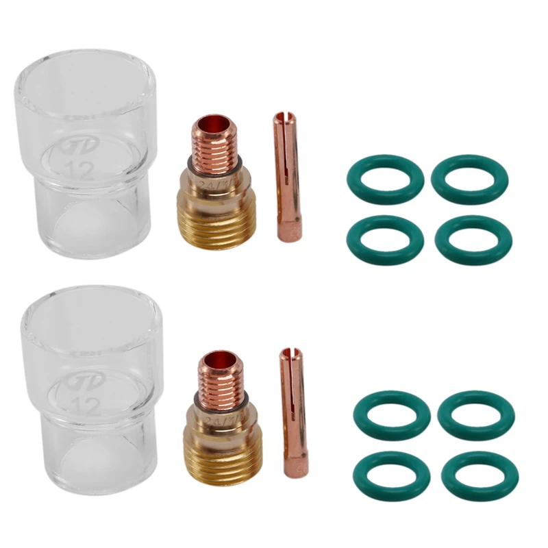 

Hot 7Pcs/Set #12 Pyrex Glass Cup Kit Stubby Collets Body Gas Lens Tig Welding Torch For Wp-9/ 20/ 25 Welding Accessories