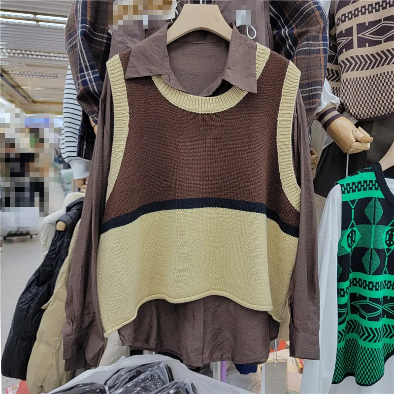 SuperAen Shirt Vest Two-piece Casual Loose Vintage Fashion Korean Style Women's 2022 Autumn New Knitted Shirt Tops
SuperAen Shirt Vest Two-piece Casual Loose Vintage Fashion Korean Style Women's 2022 Autumn New Knitted Shirt Tops