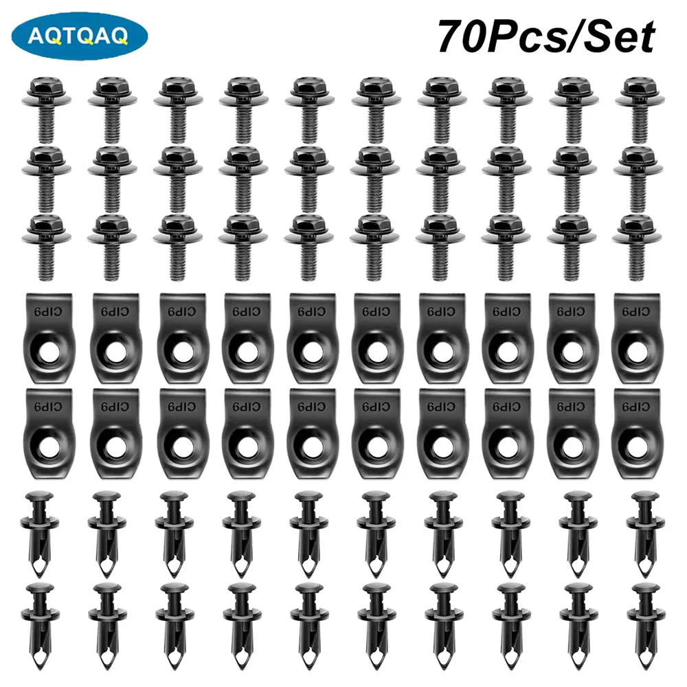 70PCS Engine Under Cover Splash Shield Guard Body Bolts Bumper Fender Liner Push Retainer Fastener Rivet Clips Extruded U-Nuts
70PCS Engine Under Cover Splash Shield Guard Body Bolts Bumper Fender Liner Push Retainer Fastener Rivet Clips Extruded U-Nuts