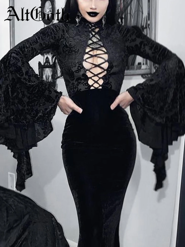 Женская винтажная бархатная футболка AltGoth Mall Y2k с рукавами-фонариками и круглым вырезом
Женская винтажная бархатная футболка AltGoth Mall Y2k с рукавами-фонариками и круглым вырезом