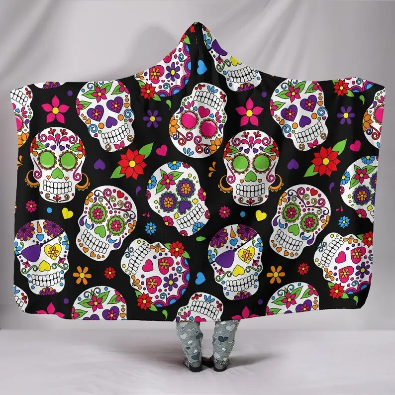 Sugar Skulls Hooded Blanket for Adults and Kids, Sherpa Blanket with a Hood, Soft Blanket, Day of the Dead
Sugar Skulls Hooded Blanket for Adults and Kids, Sherpa Blanket with a Hood, Soft Blanket, Day of the Dead
